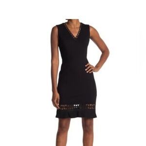 Elie Tahari Black Clarrisa Eyelet Cutout Little Black Dress Size 6